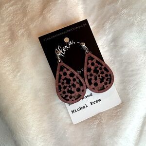 Floral Wooden Earrings laser cut wood NWT